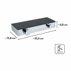 Baliv Thermostat-Duscharmatur DU-2071 Schwarzglas-Chrom 10 Baliv Thermostat-Duscharmatur DU-2071 Schwarzglas-Chrom -Dusche Geschäft 048122122220 VM01 281021 L