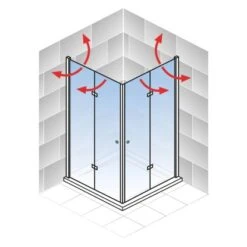 Schulte ExpressPlus Drehfalttür Eckeinstieg Garant Mit Duschwanne 90x90 Cm -Dusche Geschäft 060991064487 2053 064487 5