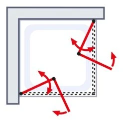Schulte ExpressPlus Drehfalttür Eckeinstieg Garant Mit Duschwanne 90x90 Cm -Dusche Geschäft 060991064487 2053 064487 6
