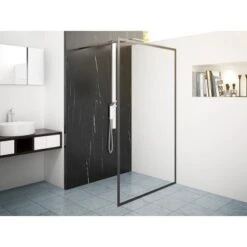 Baliv Duschabtrennung Walk-In DUK-120.81 120 Cm X 195 Cm Schwarz -Dusche Geschäft 110997 AB02 190221 L RET01