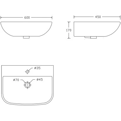 VerosanPro Waschtisch Rivo 60 Cm Matt Dunkelgrau 6 VerosanPro Waschtisch Rivo 60 Cm Matt Dunkelgrau – Bild 4