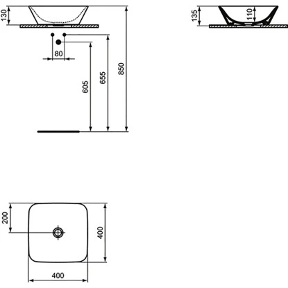 Ideal Standard Schale Connect Air 40x40 Cm Ohne Hahnloch Ohne Überlauf Weiß 11 Ideal Standard Schale Connect Air 40x40 Cm Ohne Hahnloch Ohne Überlauf Weiß – Bild 9