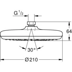 Grohe QuickFix Kopfbrause Vitalio Start 210 7 Grohe QuickFix Kopfbrause Vitalio Start 210 -Dusche Geschäft 210 kopfbrause mazeichnung