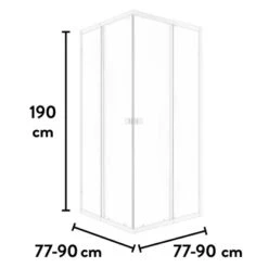 Baliv Duschkabine DUK-90.11E 77 Cm - 90 Cm Weiß -Dusche Geschäft 250312107713 VM01 190221 L