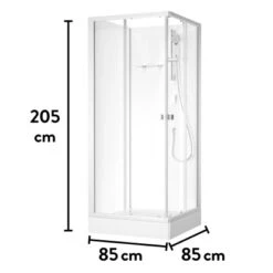 Baliv Komplettdusche DUK-85.110KE 85 Cm X 85 Cm Silber Matt -Dusche Geschäft 250312110935 VM01 190221 L