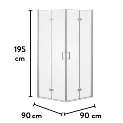 Baliv Duschkabine DUK-90.70E 90 Cm X 90 Cm Chrom -Dusche Geschäft 250312110980 VM01 190221 L