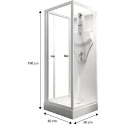 Schulte Komplettduschkabine Juist Mit Schiebetür Weiß 190x80x80 Cm -Dusche Geschäft 32020 2053 4060991009730 1 4