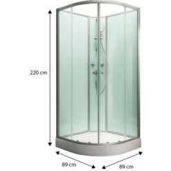 Schulte Komplettduschkabine Kreta II Alu-Natur Hellgrün 89x89x202 Cm -Dusche Geschäft 32020 2053 4060991009747 1 2