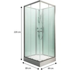 Schulte Komplettduschkabine Korfu II Alu-Natur Hellgrün 89x89x202 Cm -Dusche Geschäft 32020 2053 4060991009815 1 2