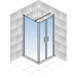 Schulte ExpressPlus Pendeltür AlexaStyle2.0 Alunatur 90x90x192cm -Dusche Geschäft 32020 2053 4060991037603 5