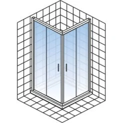 Schulte Eckeinstieg Kristall/Trend 80 Cm X 80 Cm X 185 Cm Echtglas Klar Hell -Dusche Geschäft 32020 2053 4060991051067 5