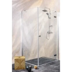 Sanotechnik Drehtür Symphony Anschlag Rechts 75 Cm X 195 Cm Klarglas -Dusche Geschäft 333 4633 BeispielEcklsung2