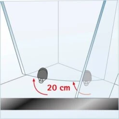 Schulte ExpressPlus Set Eckeinstieg Kristall/Trend Mit Duschwanne 185x80cm -Dusche Geschäft 3 Abklappbar KristallTrend