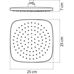 AquaSu Kopfbrause Olivia Eckig 25 X 25 Cm Chrom -Dusche Geschäft 4006596722773 722773 47