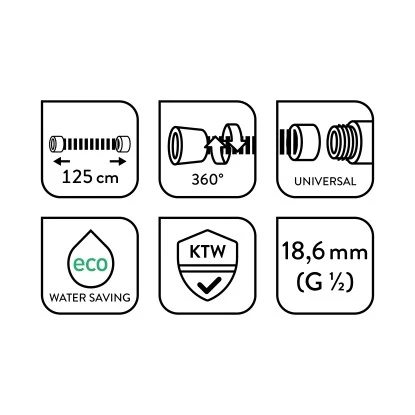 Baliv Metall Wassersparbrauseschlauch BSL-125.80 Für Handbrausen 125cm Verchromt 4 Baliv Metall Wassersparbrauseschlauch BSL-125.80 Für Handbrausen 125cm Verchromt – Bild 2