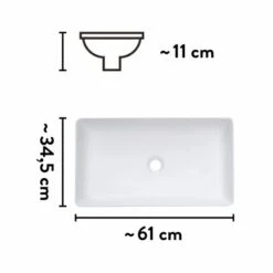 Baliv Aufsatzwaschbecken WBA-7090 61 Cm X 34,5 Cm -Dusche Geschäft 4007873411540 VM01 170621