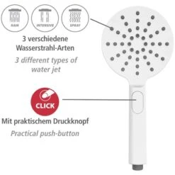 Wenko Duschkopf Design Kunststoff (ABS) 12 X 12 Cm Weiß -Dusche Geschäft 4008838254141 1068 AI 02