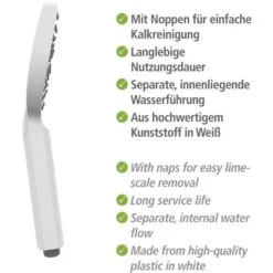Wenko Duschkopf Design Kunststoff (ABS) 12 X 12 Cm Weiß -Dusche Geschäft 4008838254141 1068 AI 04