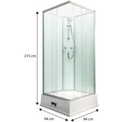 Schulte Komplettduschkabine Korfu II Mit Boiler Pumpe Alu-Natur Hellgrün -Dusche Geschäft 4060991009792 2053 3 1