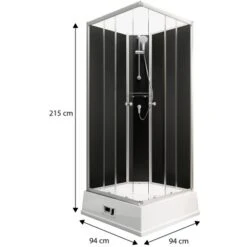 Schulte Komplettduschkabine Korfu II Mit Boiler Pumpe Alu-Natur Schwarz -Dusche Geschäft 4060991009808 2053 3 1