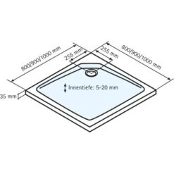 Schulte Duschwanne Quadrat Extraflach Alpinweiß 100 X 100 Cm -Dusche Geschäft 4060991010248 2053 5