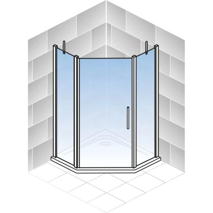 Schulte Fünfeckdusche Mit Drehtür Alexa Style 2.0 Chromoptik BxHxT 90x90x192 Cm 6 Schulte Fünfeckdusche Mit Drehtür Alexa Style 2.0 Chromoptik BxHxT 90x90x192 Cm – Bild 4