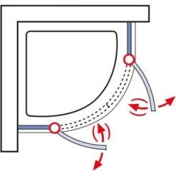 Schulte Runddusche Mit Drehtüren MasterClass BxTxH 80 X 80 X 200 Cm -Dusche Geschäft 4060991028076 2053 03