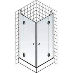 Schulte ExpressPlus Eckeinstieg 4-tlg. MasterClass Chromoptik 79,2-81,2x200cm -Dusche Geschäft 4060991038358 2053 5