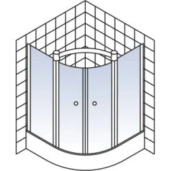 Schulte ExpressPlus Runddusche Garant 4-tlg. Alu-Natur Radius 55cm -Dusche Geschäft 4060991038679 2053 5