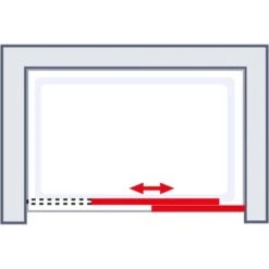 Schulte 2-tlg. Schiebetür Kristall/Trend Festelement Li. Chromoptik 140x200 Cm -Dusche Geschäft 4060991049552 2053 03
