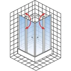 Schulte ExpressPlus Eckeinstieg Mit Drehfalttür Garant Chromoptik 200x80cm -Dusche Geschäft 4060991055980 2053 5