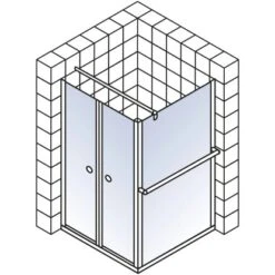 Schulte ExpressPlus Set Duschkabine Pendeltür Garant Mit Duschwanne 200x80cm -Dusche Geschäft 4060991056017 2053 5