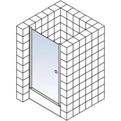 Schulte ExpressPlus Drehtür In Nische Garant Chromoptik Links 200x80cm -Dusche Geschäft 4060991056109 2053 5