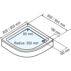 Schulte ExpressPlus Duschwanne Rund Flach Sanitäracryl 90x90cm -Dusche Geschäft 4060991056574 2053 3