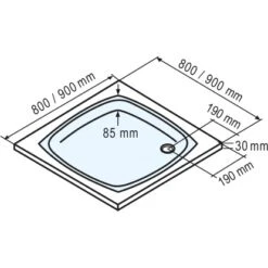 Schulte ExpressPlus Duschwanne Eckig Flach Sanitäracryl 90 X 90 Cm -Dusche Geschäft 4060991056635 2053 3