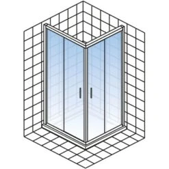 Schulte ExpressPlus Set Eckeinstieg Kristall/Trend Mit Duschwanne 185x80cm -Dusche Geschäft 4060991056970 2053 5