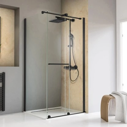 Schulte Schiebetür Toura Mit Seitenwand L 200 X 120 X 80 Cm Schwarz Klar Hell 3 Schulte Schiebetür Toura Mit Seitenwand L 200 X 120 X 80 Cm Schwarz Klar Hell