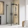 Schulte Eckeinstieg 4-tlg. Toura Pendelbar Schwarz 200 X 90 X 90 Cm Klar Hell -Dusche Geschäft 4060991070129 2053 1