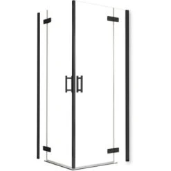 Schulte Eckeinstieg 4-tlg. Toura Pendelbar Schwarz 200 X 90 X 90 Cm Klar Hell -Dusche Geschäft 4060991070129 2053 2