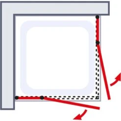 Schulte Eckeinstieg 4-tlg. Toura Pendelbar Schwarz 200 X 90 X 90 Cm Klar Hell -Dusche Geschäft 4060991070129 2053 5