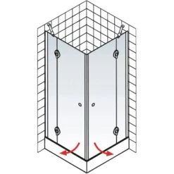 Schulte Eckeinstieg 4-tlg. Toura Pendelbar Schwarz 200 X 100 X 100 Cm Klar Hell 13 Schulte Eckeinstieg 4-tlg. Toura Pendelbar Schwarz 200 X 100 X 100 Cm Klar Hell -Dusche Geschäft 4060991070136 2053 6