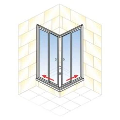 Schulte Eckeinstieg Mit Schiebetüren Sunny 180 Cm X 75-90 Cm Schwarz Klarglas -Dusche Geschäft 4060991070167 2053 AI 01