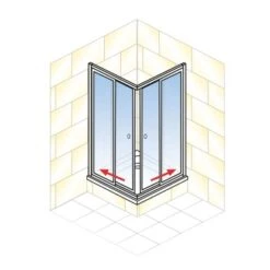 Schulte Eckeinstieg Mit Schiebetüren Sunny 180 Cm X 75-90 Cm Weiß Glasdekor -Dusche Geschäft 4060991070501 2053 AI 01