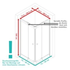 Schulte Eckeinstieg Mit Schiebetüren Sunny 180 Cm X 75-90 Cm Weiß Glasdekor -Dusche Geschäft 4060991070501 2053 VM 01