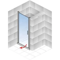 Schulte ExpressPlus Drehtür In Nische Trend 2.0 Alu Natur 200 Cm X 90 Cm -Dusche Geschäft 4060991076022 2053 AI 01