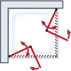 Schulte ExpressPlus Drehfalttür Eckeinstieg Garant 2.0 Alu-Natur 200 Cm X 80 Cm -Dusche Geschäft 4060991076060 2053 AI 01