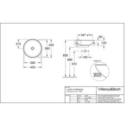 Villeroy & Boch Friends Halbeinbau-Waschbecken 43cm StarWhite M. ÜL CPlus -Dusche Geschäft 4123 vbtz 411400 411401 5 1