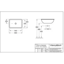 Villeroy & Boch Loop & Friends Einbauwaschbecken 60 Cm Star White Mit ÜL CPlus 5 Villeroy & Boch Loop & Friends Einbauwaschbecken 60 Cm Star White Mit ÜL CPlus -Dusche Geschäft 4123 vbtz 614500 614501 5 2