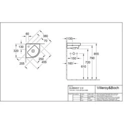 Villeroy & Boch Eck-Handwaschbecken Subway 2.0 32cm Alpinweiß Mit HL O. ÜL CPlus -Dusche Geschäft 4123 vbtz 731945 731946 5 1