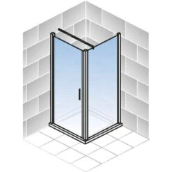 Schulte Youngline Drehtür Inkl. Seitenwand Chromoptik Echtglas Klar Hell -Dusche Geschäft 440341 4081 2 1